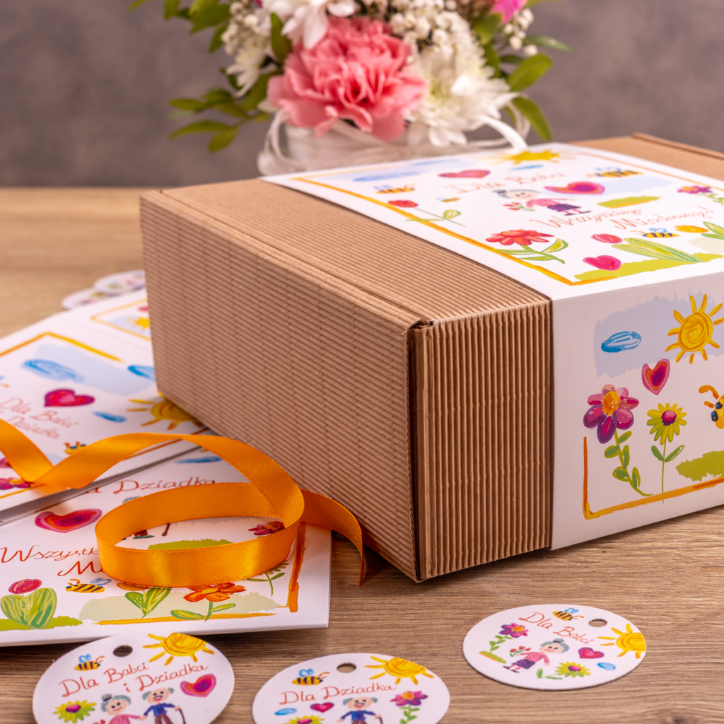 2 miody w pudełku na Dzień Babci i Dziadka