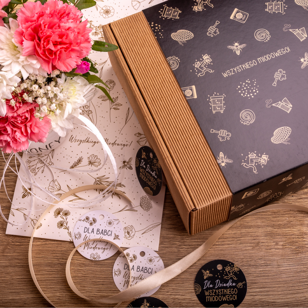 4 miodki w pudełku na Dzień Babci lub Dziadka