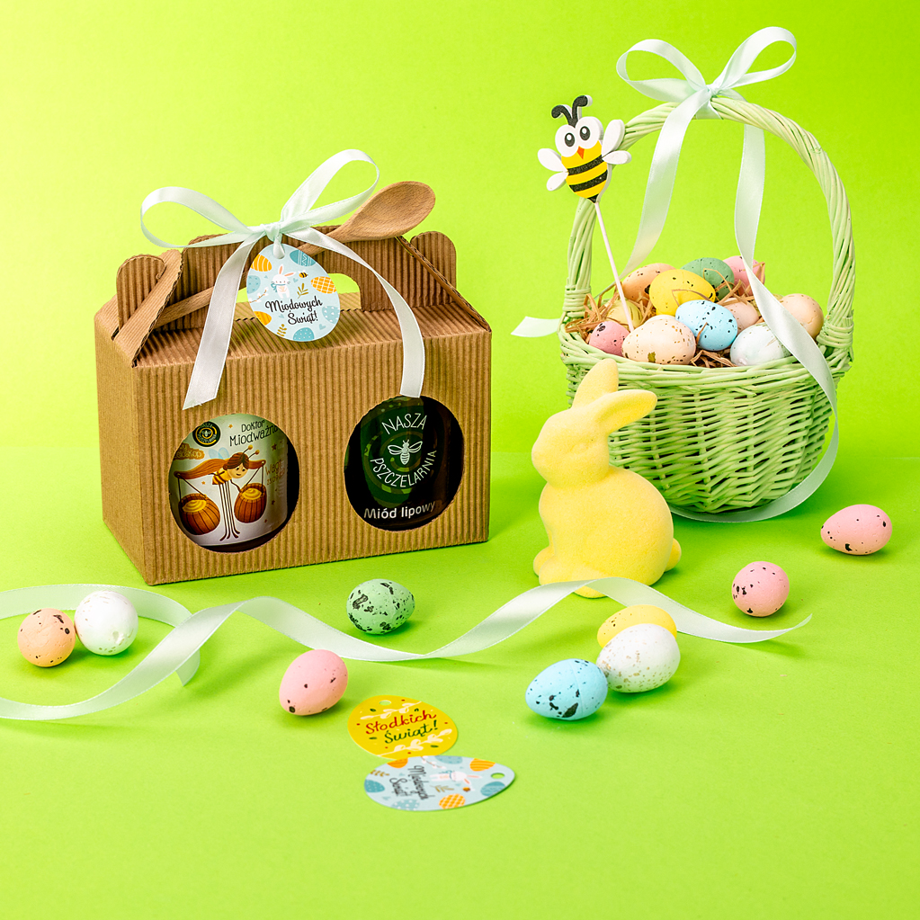 2 miody w kartoniku na Wielkanoc z 1 znakiem zodiaku