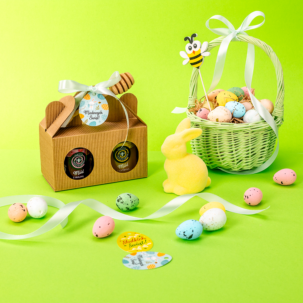 2 miodziki w kartoniku na Wielkanoc