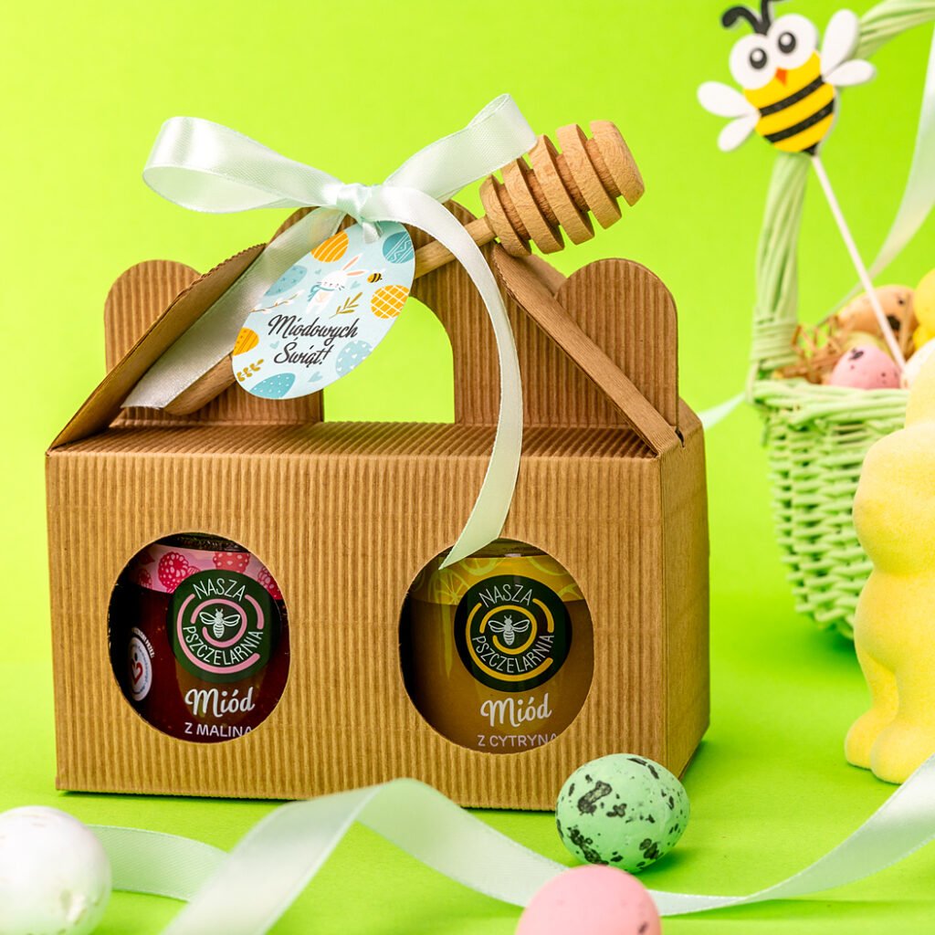 2 miodziki w kartoniku na Wielkanoc