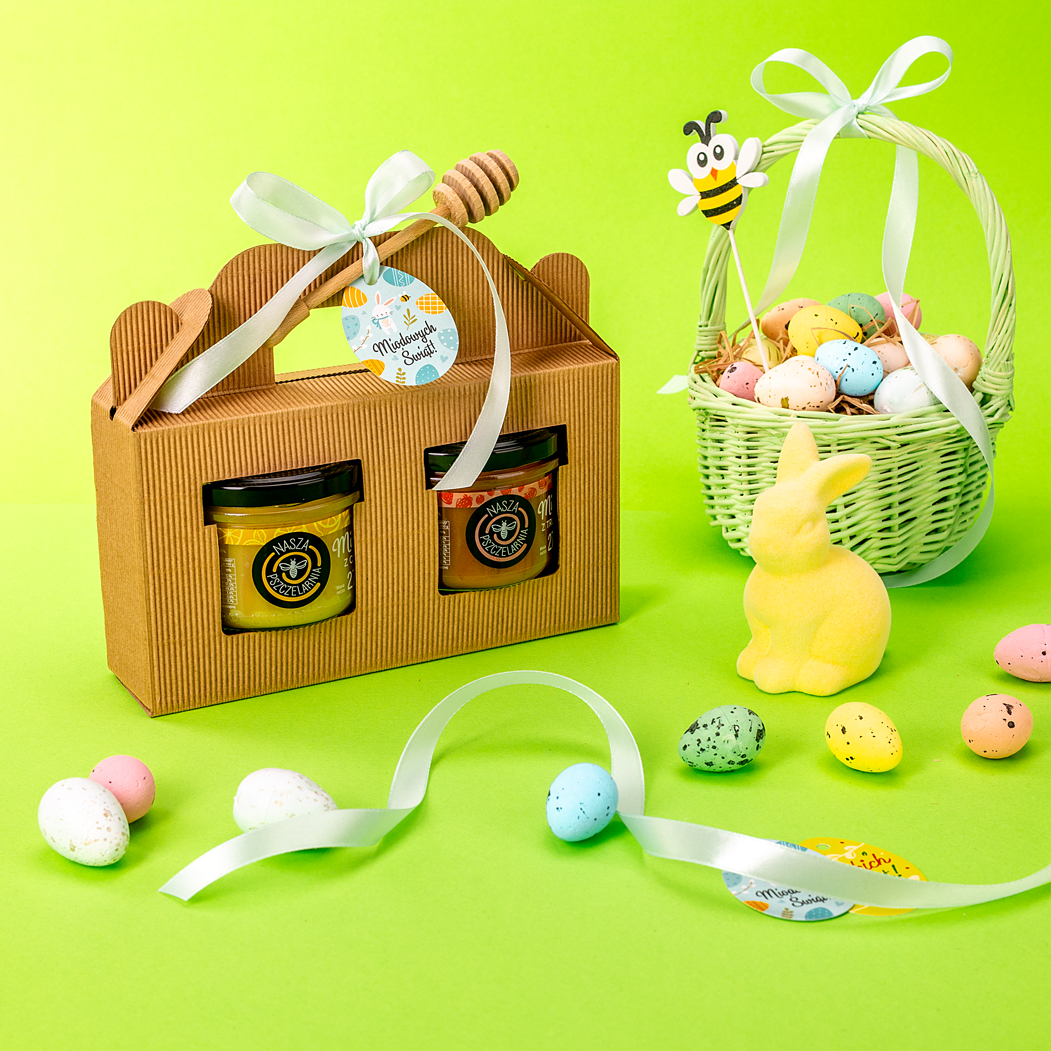 2 miodki w kartoniku na Wielkanoc