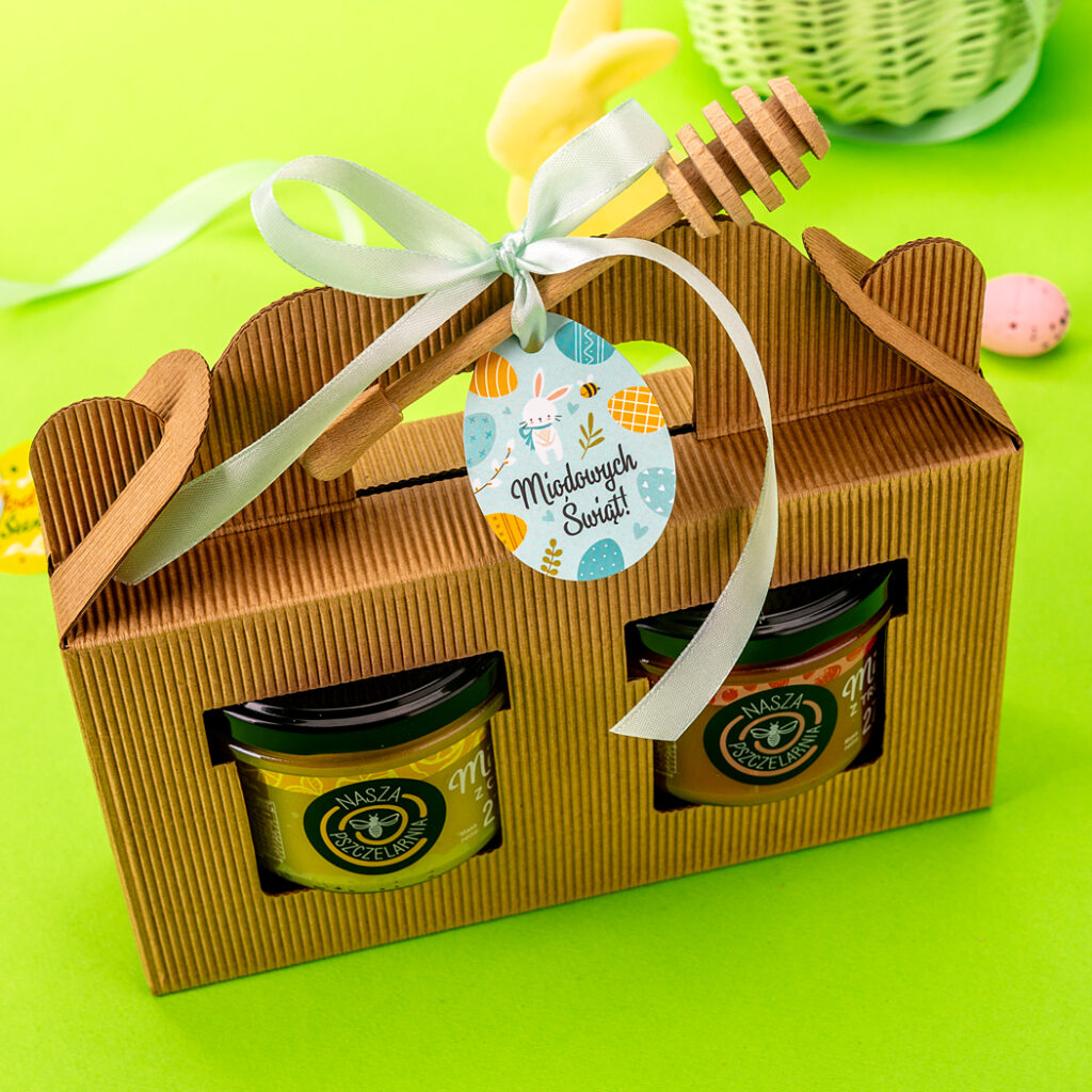 2 miodki w kartoniku na Wielkanoc
