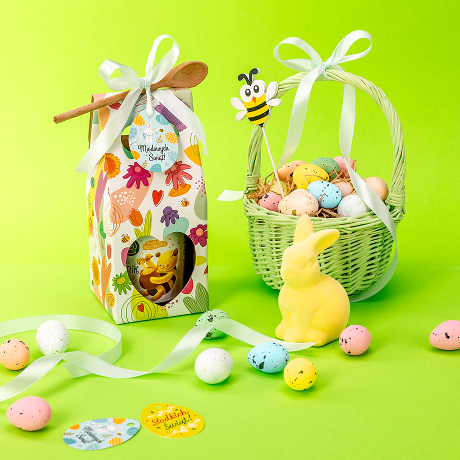 1 miód w kolorowym pudełku na Wielkanoc z 1 znakiem zodiaku
