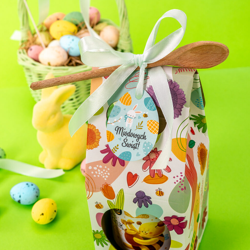 1 miód w kolorowym pudełku na Wielkanoc z 1 znakiem zodiaku