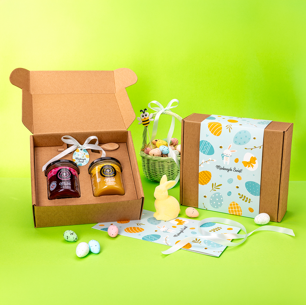 2 miody w pudełku na Wielkanoc