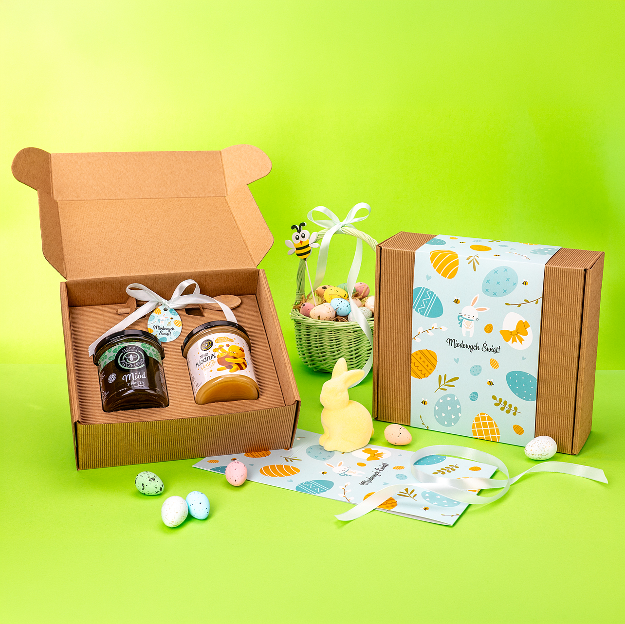 2 miody w pudełku na Wielkanoc z 1 znakiem zodiaku