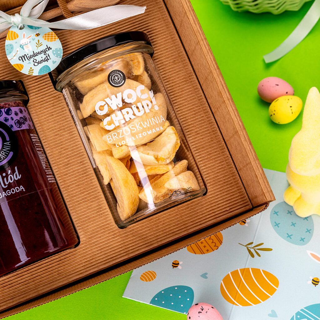 2 duże miody w pudełku na Wielkanoc